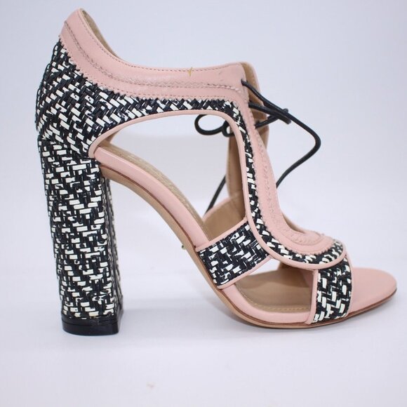 Salvatore Ferragamo 'Edith Twist' Woven Leather Cutout Heels 6.5 NIB $1190 Shoes - Picture 4 of 9